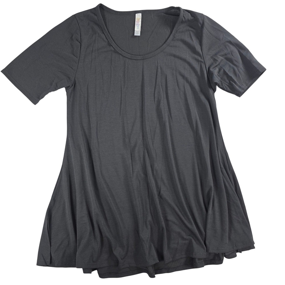 LuLaRoe Women Small Black Perfect T Short Sleeve Top Flared Tunic Side Slits